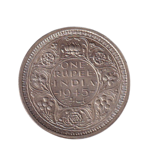 India 1945 1 Rupee VF George VI King Emperor Coin 