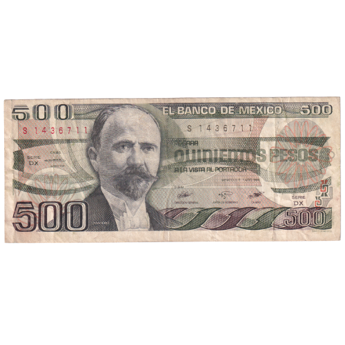 Mexico 1984 500 Pesos VF S1436711 Banknote 
