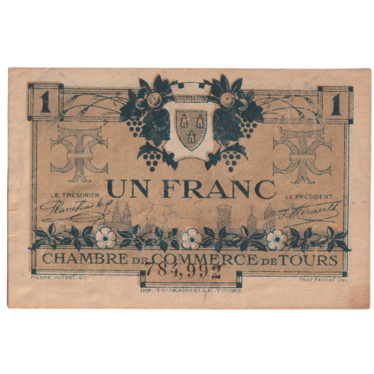 FRANCE 1920 1 FRANC EF 784992 Banknote