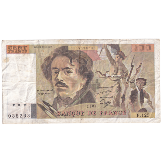 FRANCE 1987 100 FRANCS VF 038233 F. 125 Banknote
