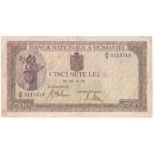 ROMANIA 1941 500 LEI EF 0/8  0115319 Banknote
