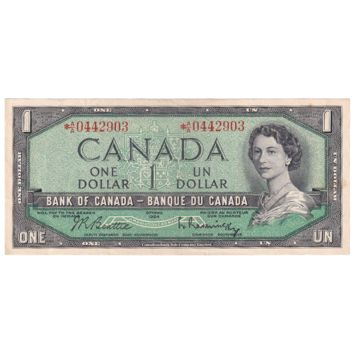 Canada 1954 1 Dollar UNC A/A 0442903 Banknote 