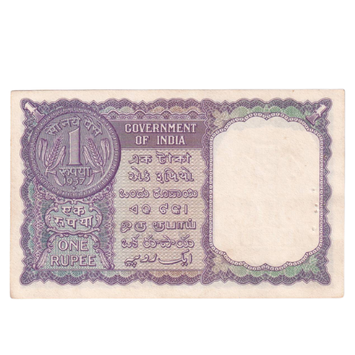 India 1957 1 Rupee F L9 987977 Banknote