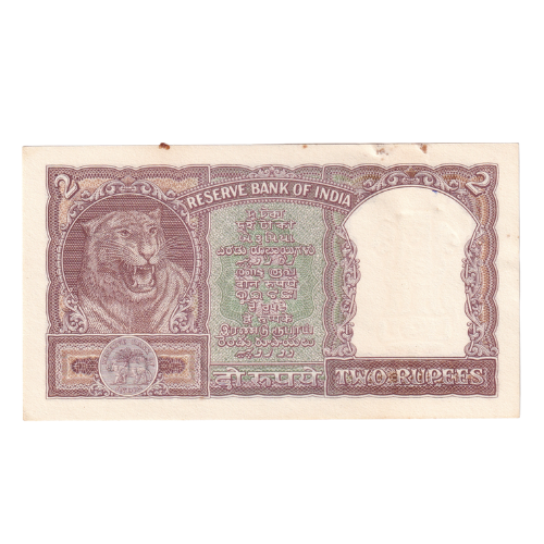 India 1962-1995 2 Rupees F A87 180096 Banknote