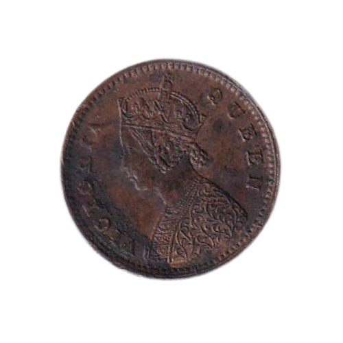 India 1876 1/12 Anna G Victoria Queen Coin (Rare)