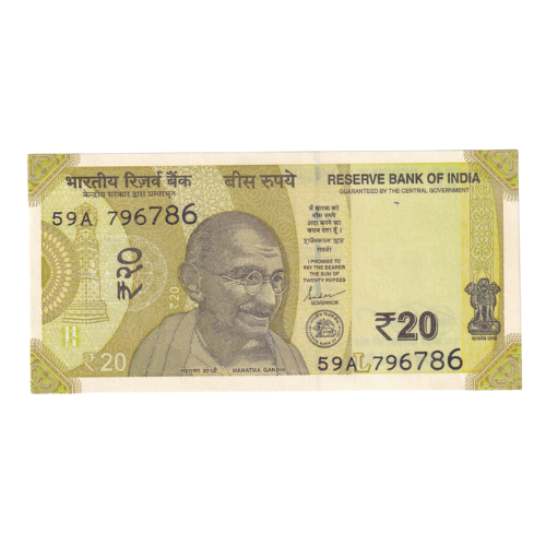 India 2019 20 Rupees UNC 59A 796786 Banknote