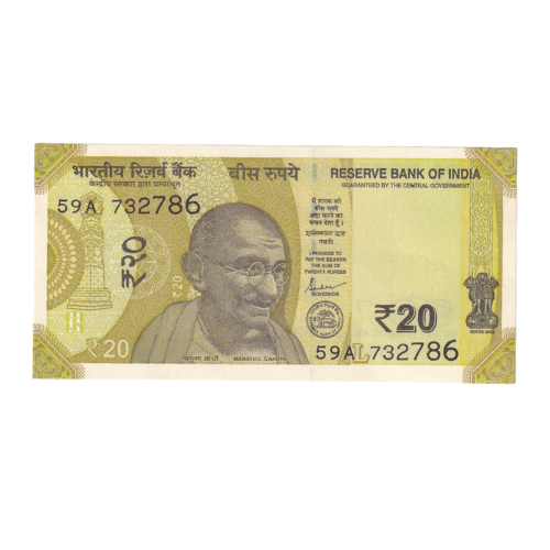 India 2019 20 Rupees UNC 59A 732786 Banknote
