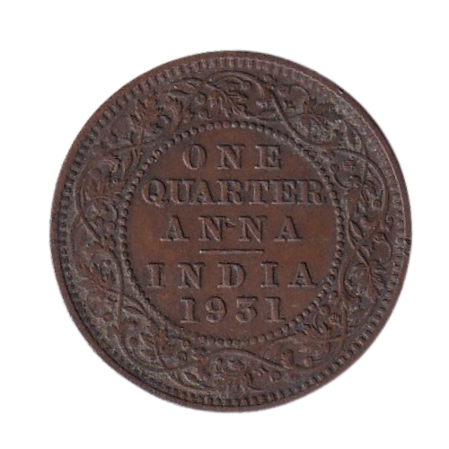 India 1940 1 Quarter Anna F George V King Emperor Coin 