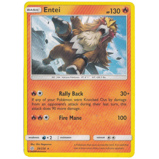 Pokemon Basic Entei hp 130 card