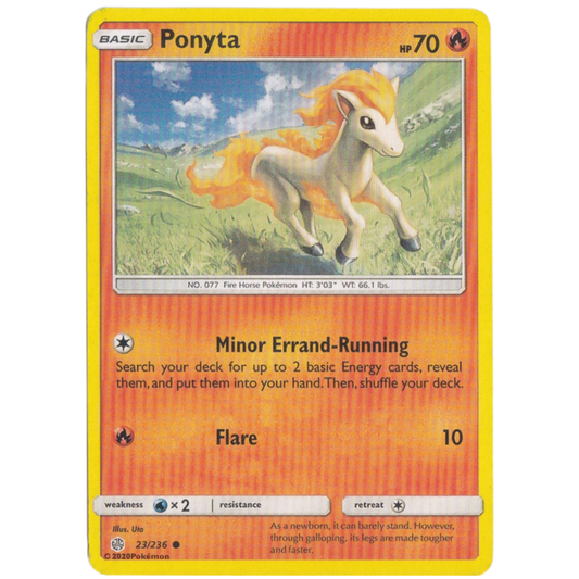 Pokemon  basic ponyta hp 50 card