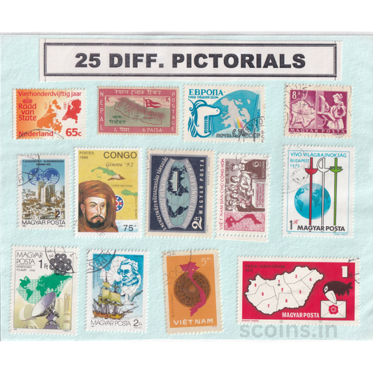 WORLD 25 DIFF PICTORIALS