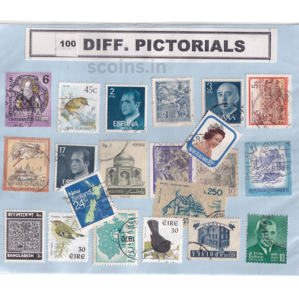 WORLD 100 DIFF PICTORIALS – SCOINS INDIA