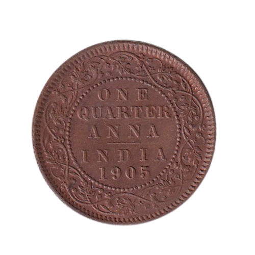 India 1905 1 Quarter Anna F Edward VII King & Emperor Coin 