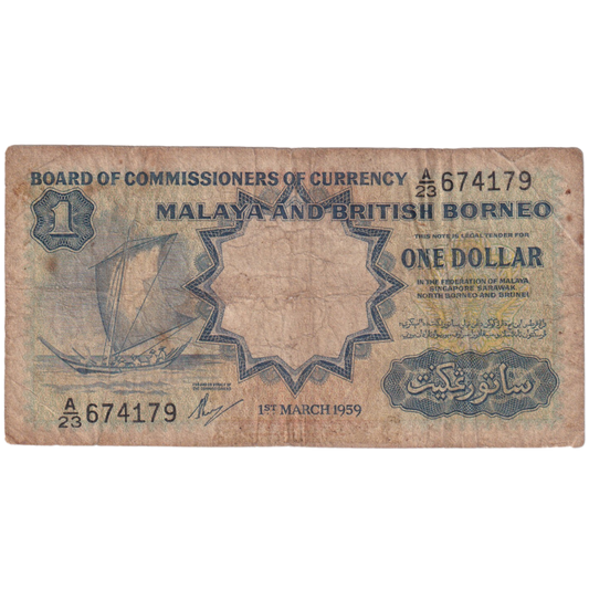 Malaya and British Borneo 1959 1 Dollar