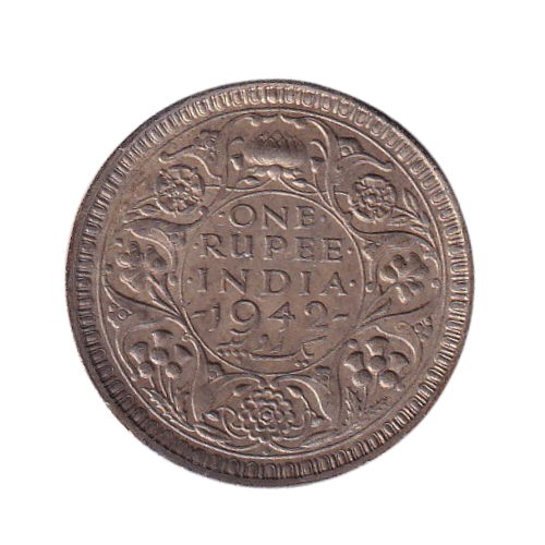India 1942 1 Rupee F George VI King Emperor Coin 