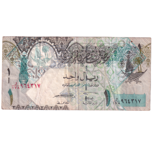 Qatar 2003 1 Riyal VF 964317 Banknote
