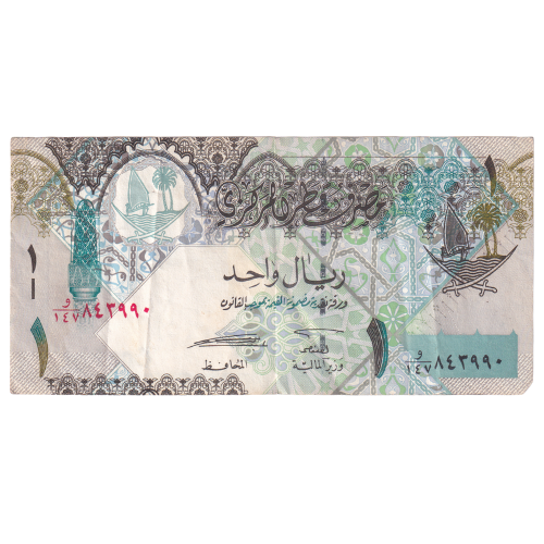 Qatar 2003 1 Riyal VF 843990 Banknote 