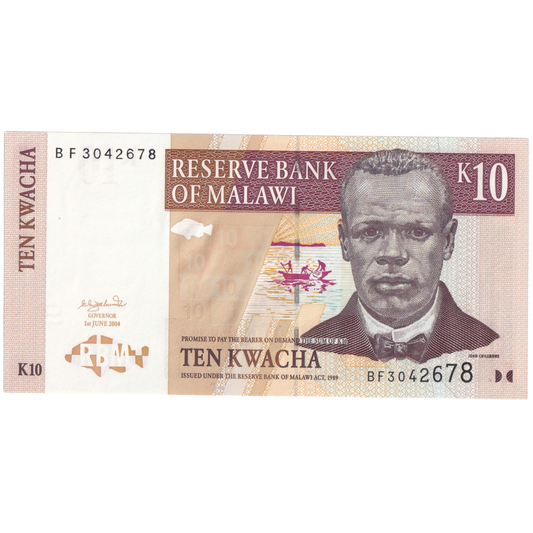 Malawi 1989 10 Kwacha UNC BF 3042678 Banknote 