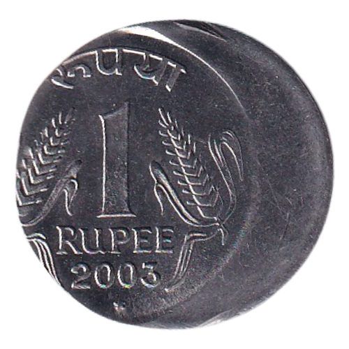India 2003 1 Rupee UNC  Off Strike Coin