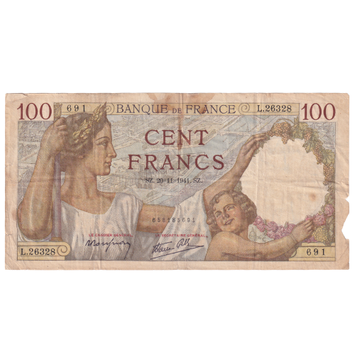 France 1941 100 France F 658185691 Banknote