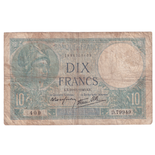 France 1941 10 Francs F 1998703409 Banknote