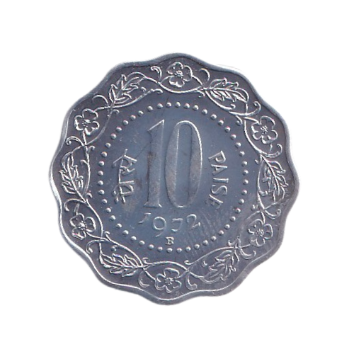 India 1972 10 Paise VF Coin