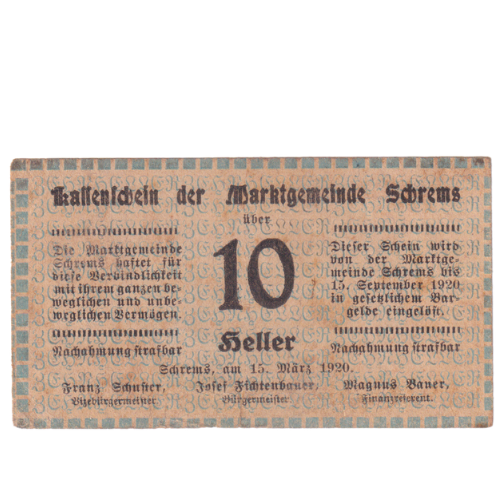 Austria 1920 10 Heller F Banknote 