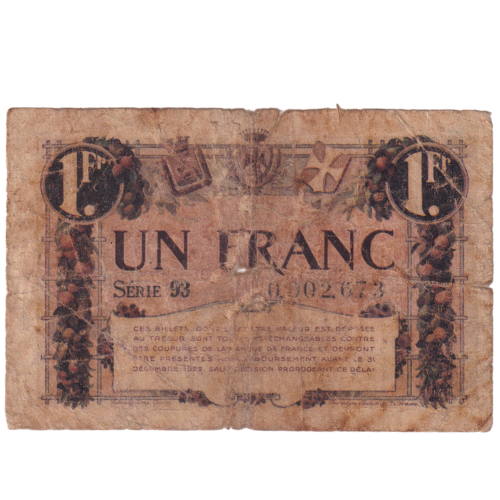 France 1920 1 Un Franc F 0,002,673 Banknote