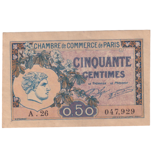 France 1920 50 Centimes F 047,929 Banknote 
