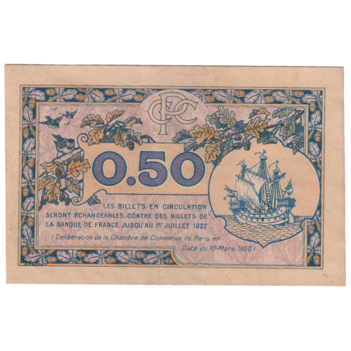 France 1920 50 Centimes F 047,929 Banknote 