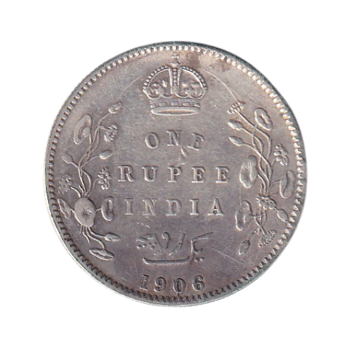 Indian 1906 1 Rupee F Error Coin