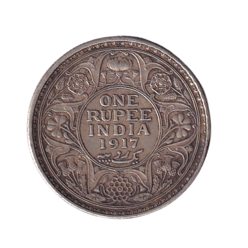 Indian 1917 1 Rupee F Coin
