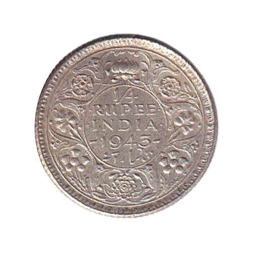 Indian 1942 1/4 Rupees VF Coin