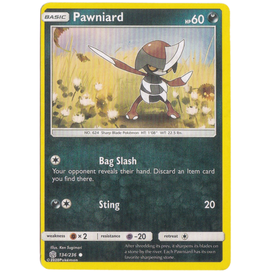Pokemon Basic Pawniard hp 60 card