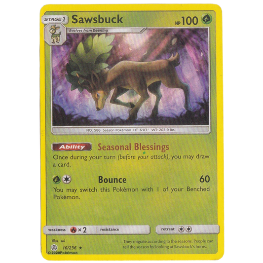 Pokemon Sawsbuck Card