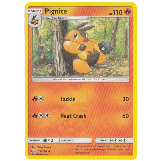Pokemon Pignite hp 110 card