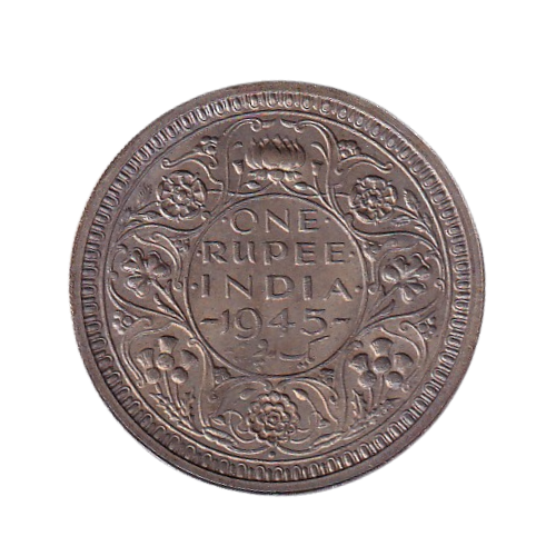 Indian 1945 1 Rupee VF George VI King Emperor Coin
