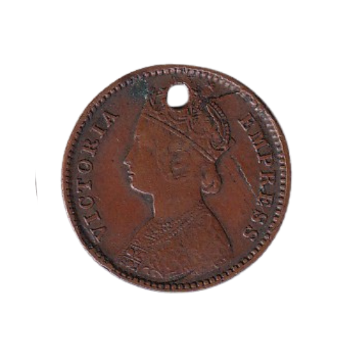 Indian 1884 1/4 Rupee VF Victoria Empress OMS Error Coin