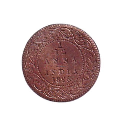 Indian 1898 1/12 Anna BUNC Victoria Empress Coin