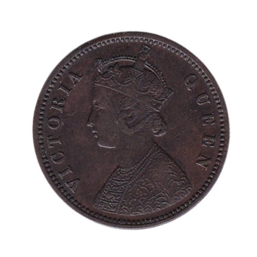 Indian 1876 1/4 Anna VF Victoria Queen 1'O Clock Error Coin
