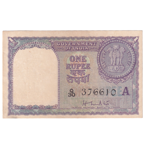India 1963 1 Rupee F Q30 376610 Banknote