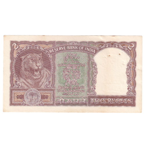 India 1962-1995 2 Rupees F A87 180098 Banknote