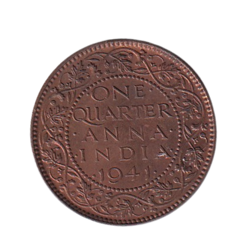 Indian 1941 1/4 Anna VF George VI King Emperor Coin