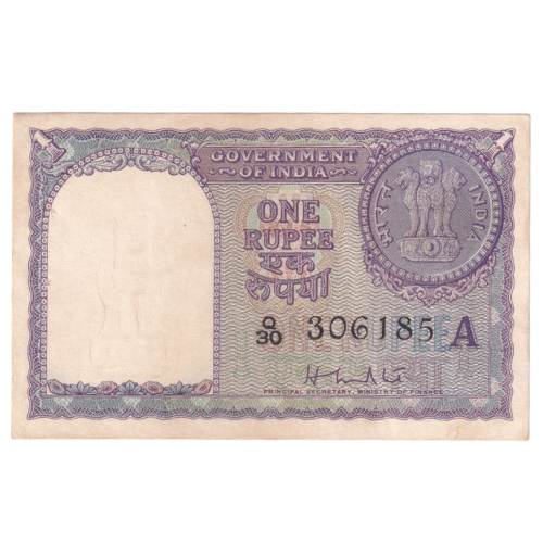 India 1963 1 Rupee F Q30 306185 Banknote