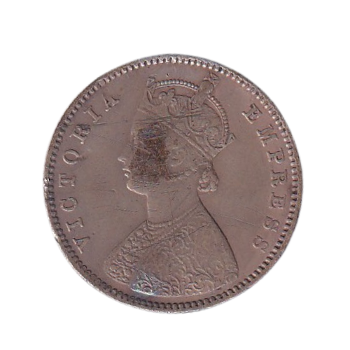 Indian 1889 1/2 Rupee VF Victoria Empress Coin