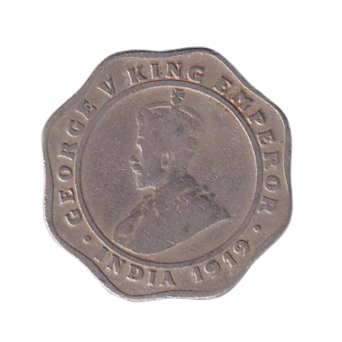 Indian 1919 4 Anna VF George V King Emperor Coin