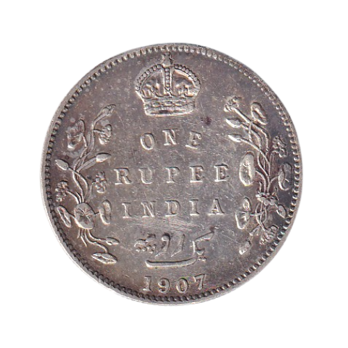 Indian 1907 1 Rupee F Edward VII King & Emperor Coin