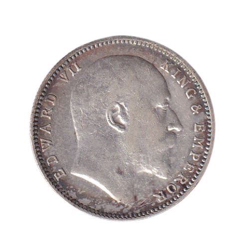 Indian 1907 1 Rupee F Edward VII King & Emperor Coin