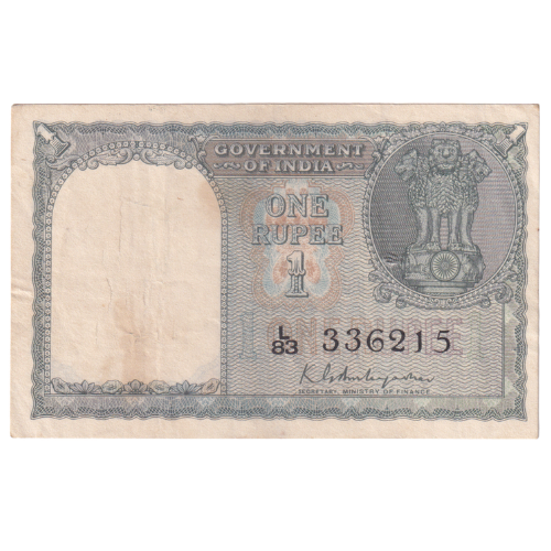 India 1950 1 Rupee F L83 336215 Banknote