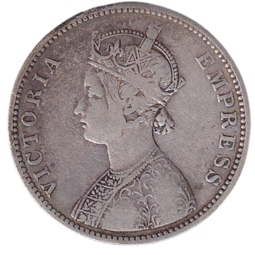 India 1880 1 Rupee F Victoria Empress Coin